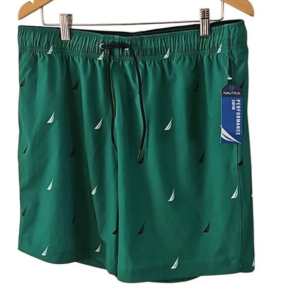 Nautica Men's Quick-Dry Multi-Logo 8" Swim Trunk Shorts - Size Large (NWT) - Picture 2 of 6